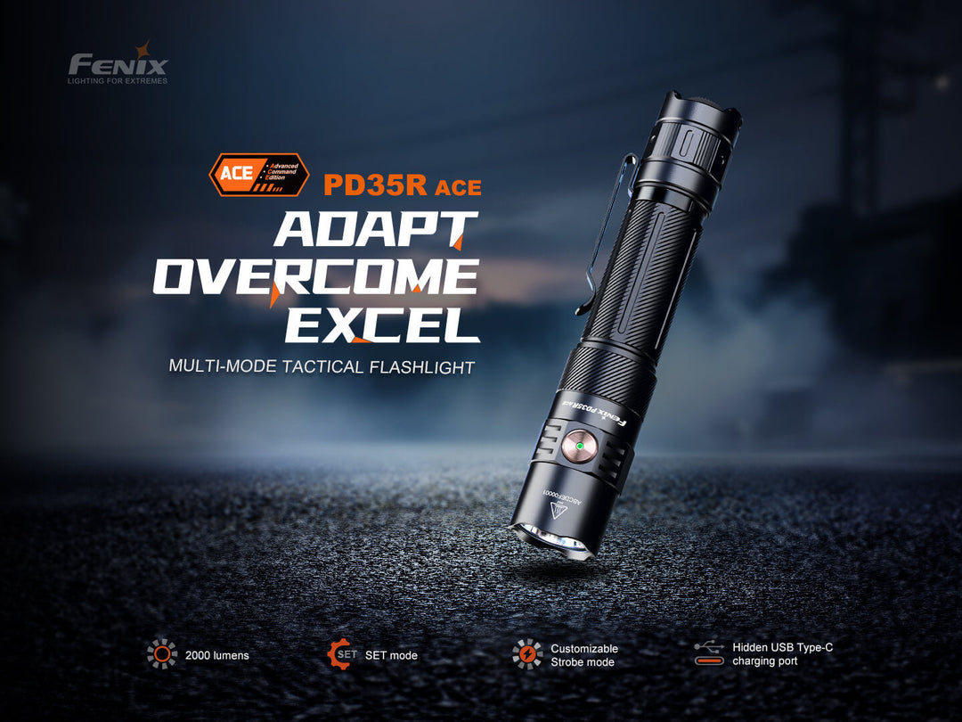 Fenix PD35R ACE Multi-mode Tactical Flashlight + FREE CL01 Mini