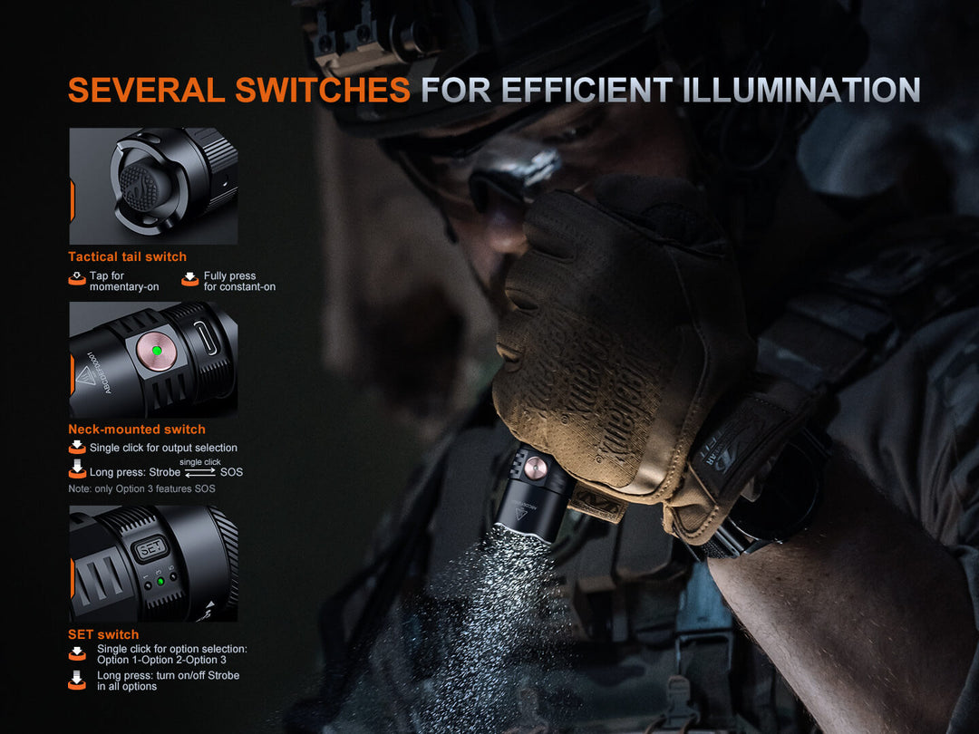 fenix fd flashlights Fenix PD35R ACE Multi-mode Tactical Flashlight + FREE CL01 Mini Lanter – Unlimited Biking