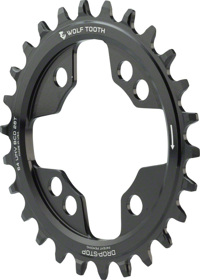 Wolf Tooth 64 BCD Chainring - 64 BCD, Universal Mount, Drop-Stop, Blac ...